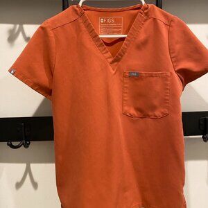 FIGS Terracotta SCRUB TOP